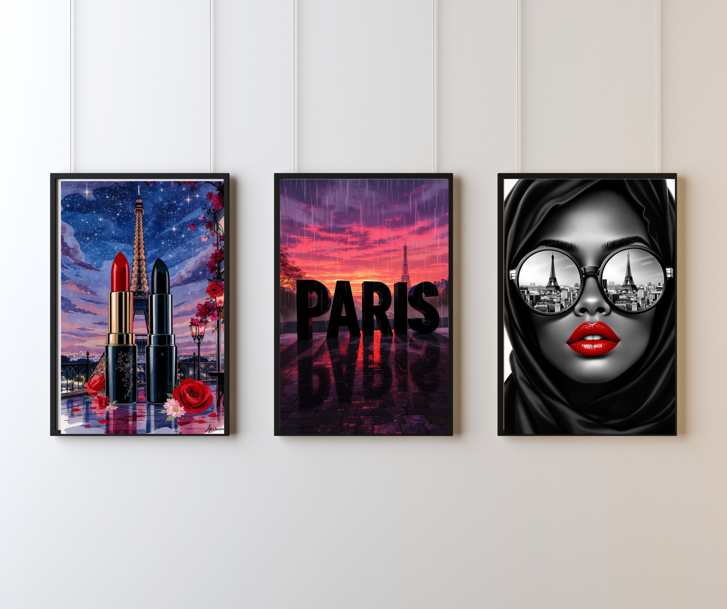 Elegant 3-Pack Paris Digital Poster Decor | Stylish Wall Art for Your Home & Office | Paris digital poster wall art for home decor