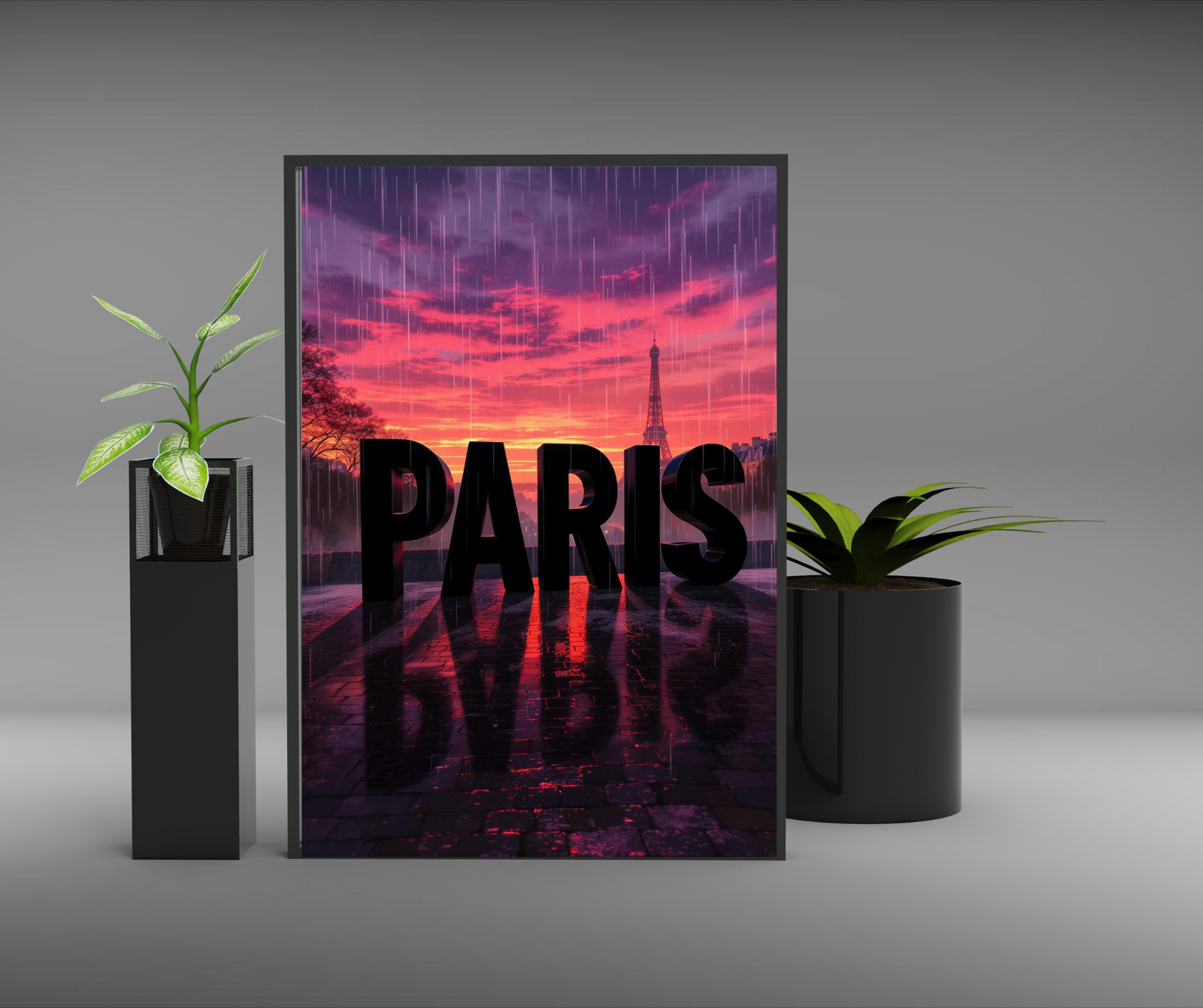 Elegant 3-Pack Paris Digital Poster Decor | Stylish Wall Art for Your Home & Office | Paris digital poster wall art for home decor